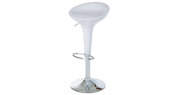 Barová židle NIPPON, bílá/plast chrom