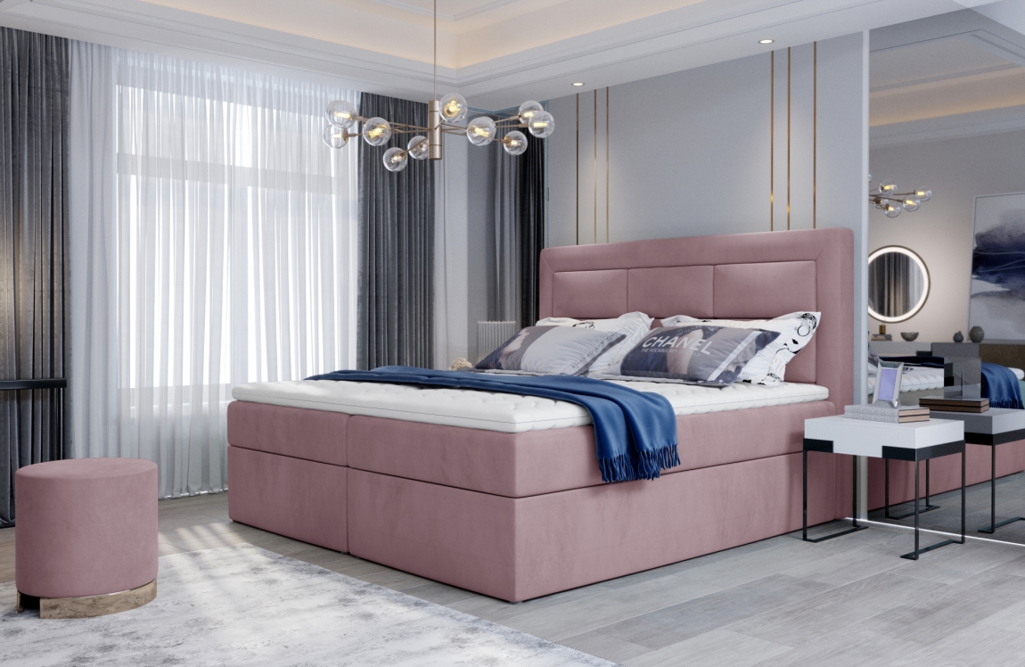 Boxspring KORBELA 16 160x200, růžová látka