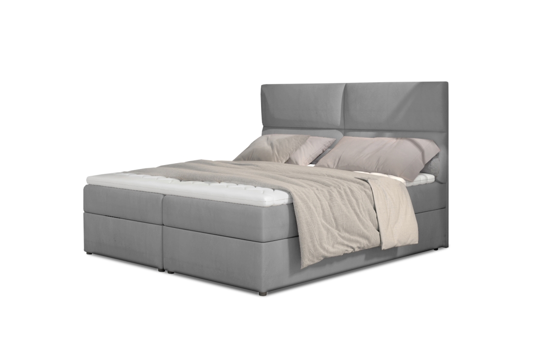 Boxspring PILANSI 05 160x200, světle šedá látka