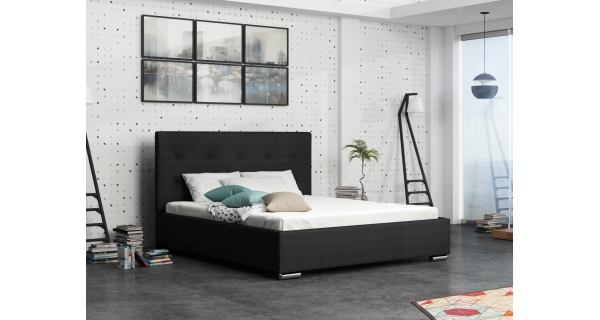 Čalouněná postel DANGELO 1 180x200 cm, černá látka