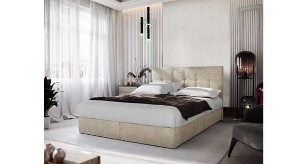 Čalouněná postel GARETTI 140x200 cm, krémová