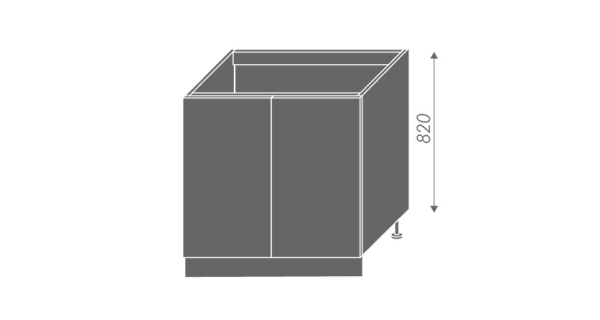 CHANIE, skříňka dolní dřezová D8z 80, korpus: grey, barva: grey stone