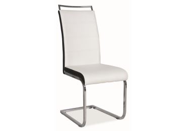 Jídelní čalouněná židle MACROLOBUM, bílá/černá ekokůže