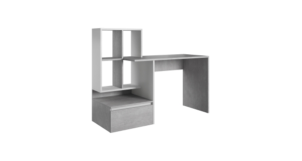 Psací stůl VILMA 2, beton/bílý mat
