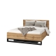 SIGUNI postel 160x200 cm s roštem a úložným prostorem, dub wotan