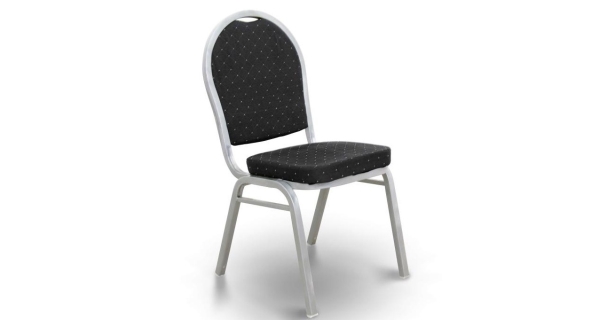 Židle RANGIFER stohovatelná, čená látka/šedý rám